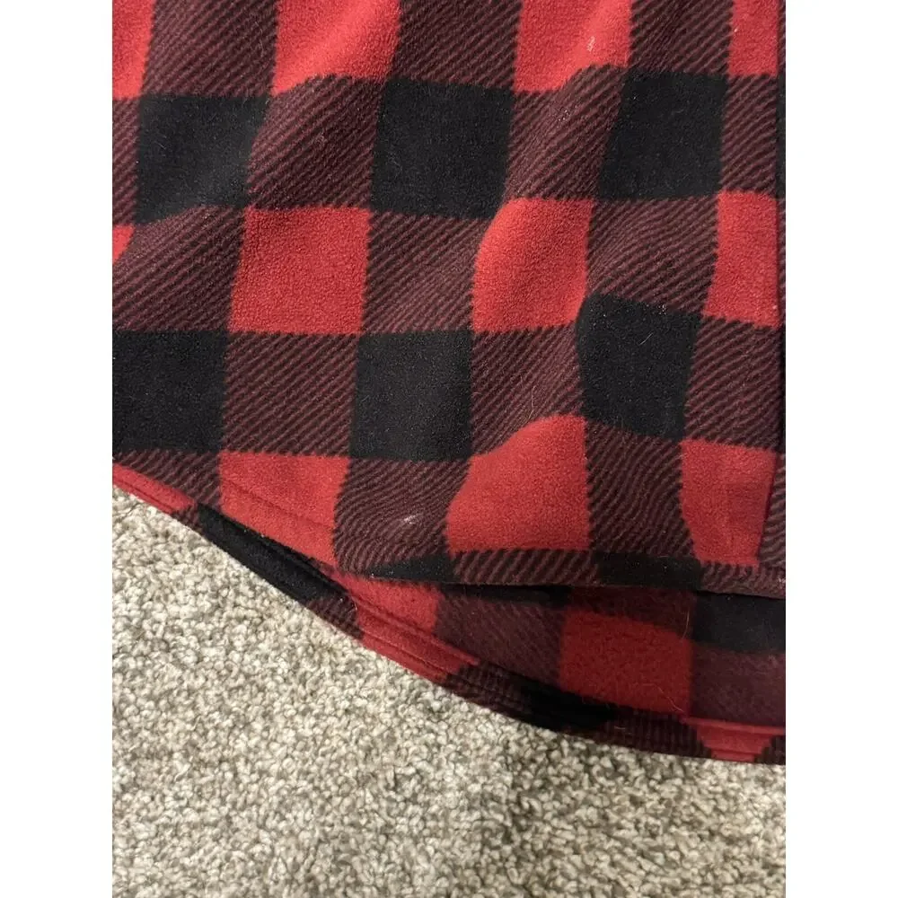 L.L. Bean Men's Long Sleeve Flannel Button Up Shirt Red Black Plaid Size M